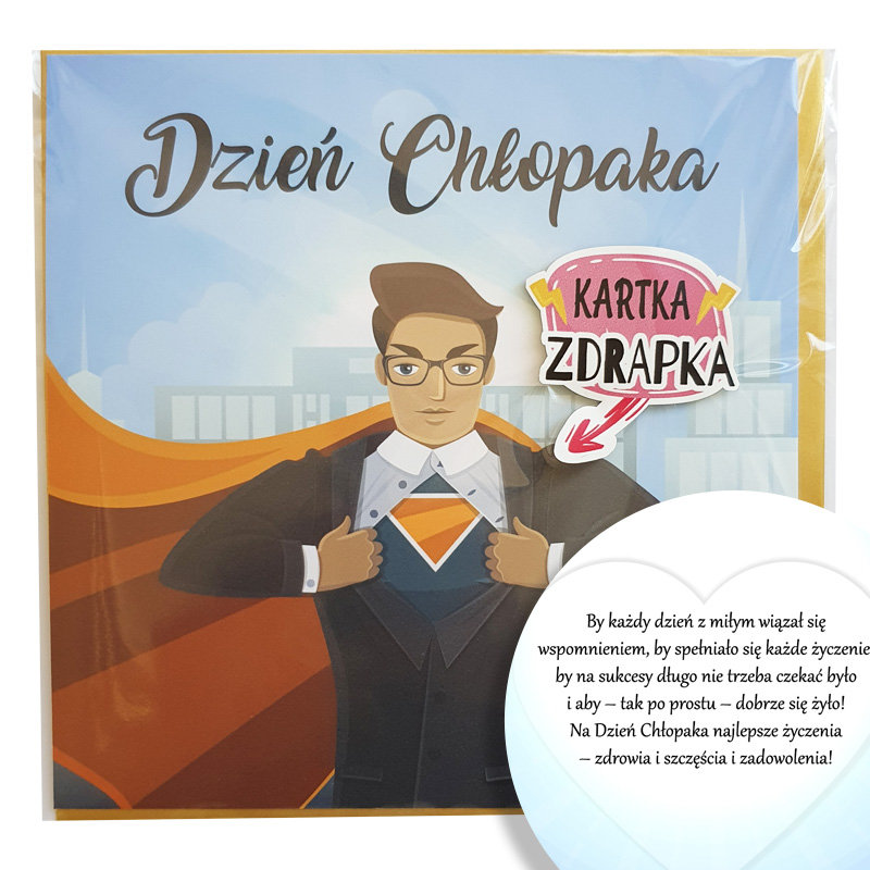 HIT! Kartka zdrapka na dzień chłopaka HERO