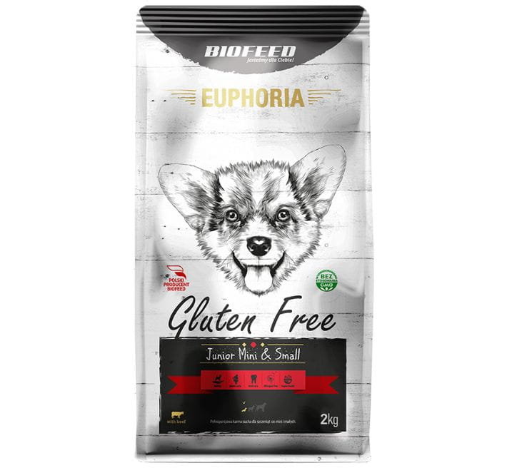 BIOFEED EUPHORIA Karma dla szczeniąt mini i małych ras z Wołowiną 2kg