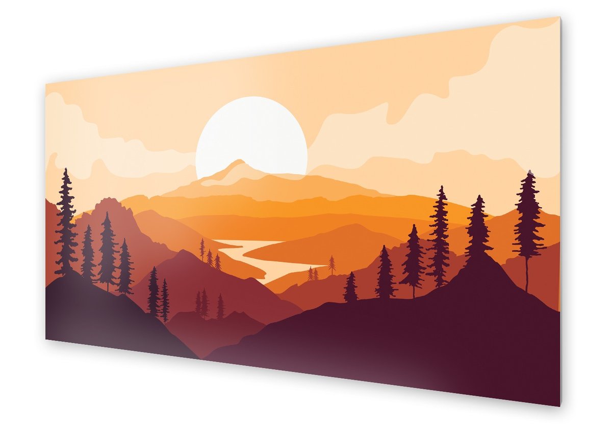 Panel kuchenny HOMEPRINT Jesienny krajobraz gór 100x50 cm