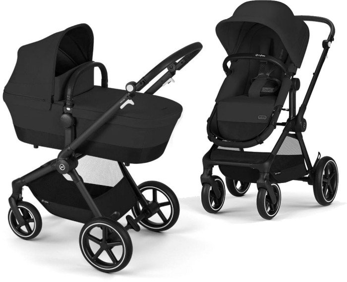 Cybex Eos Lux Wózek Wielofunkcyjny 2W1 Moon Black (Stelaż Black)
