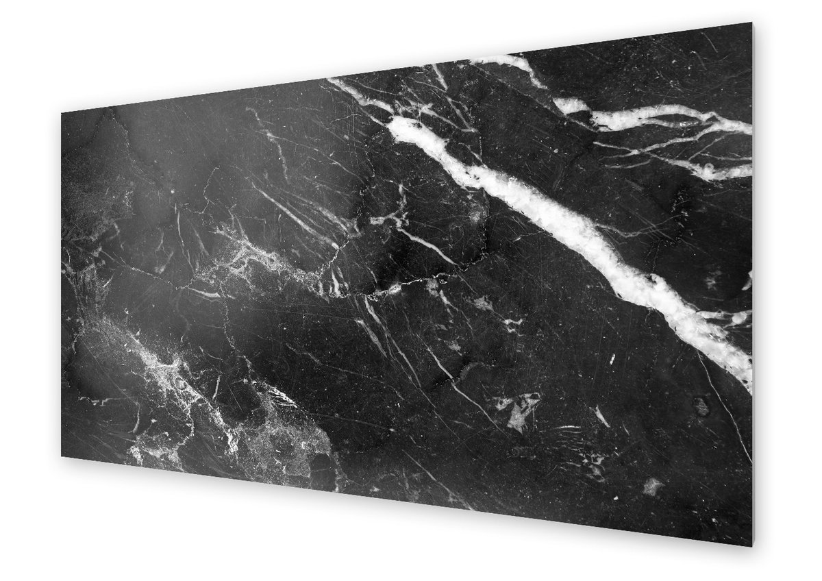 Panel kuchenny HOMEPRINT Czarno biały marmur 125x50 cm