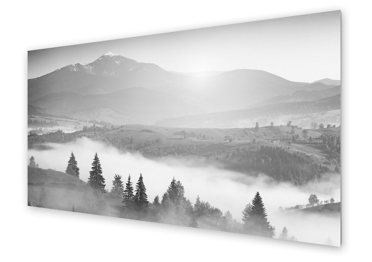 Panel kuchenny HOMEPRINT Czarno białe zdjęcie góry 100x50 cm