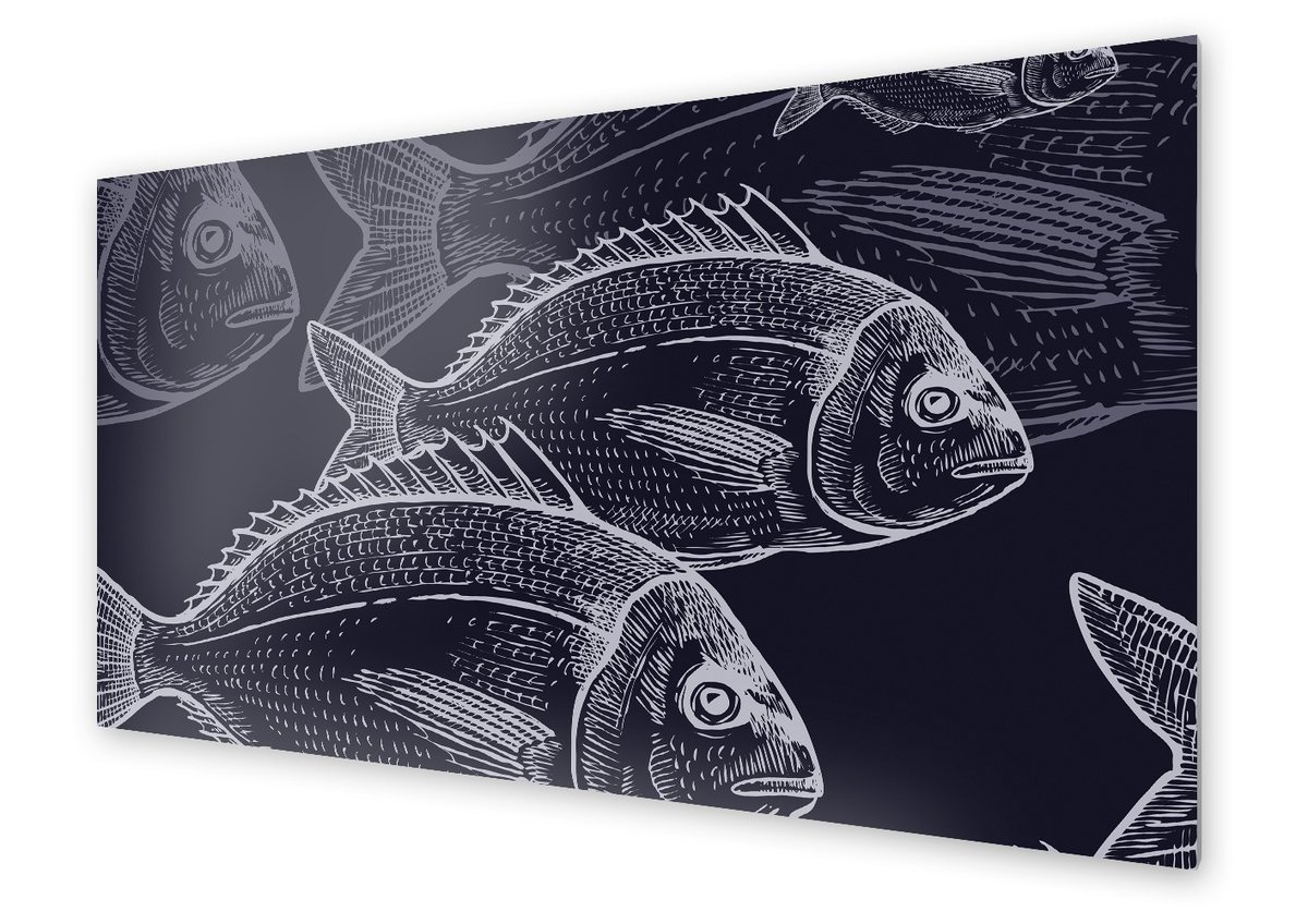 Panel kuchenny HOMEPRINT Ławica ryb 100x50 cm