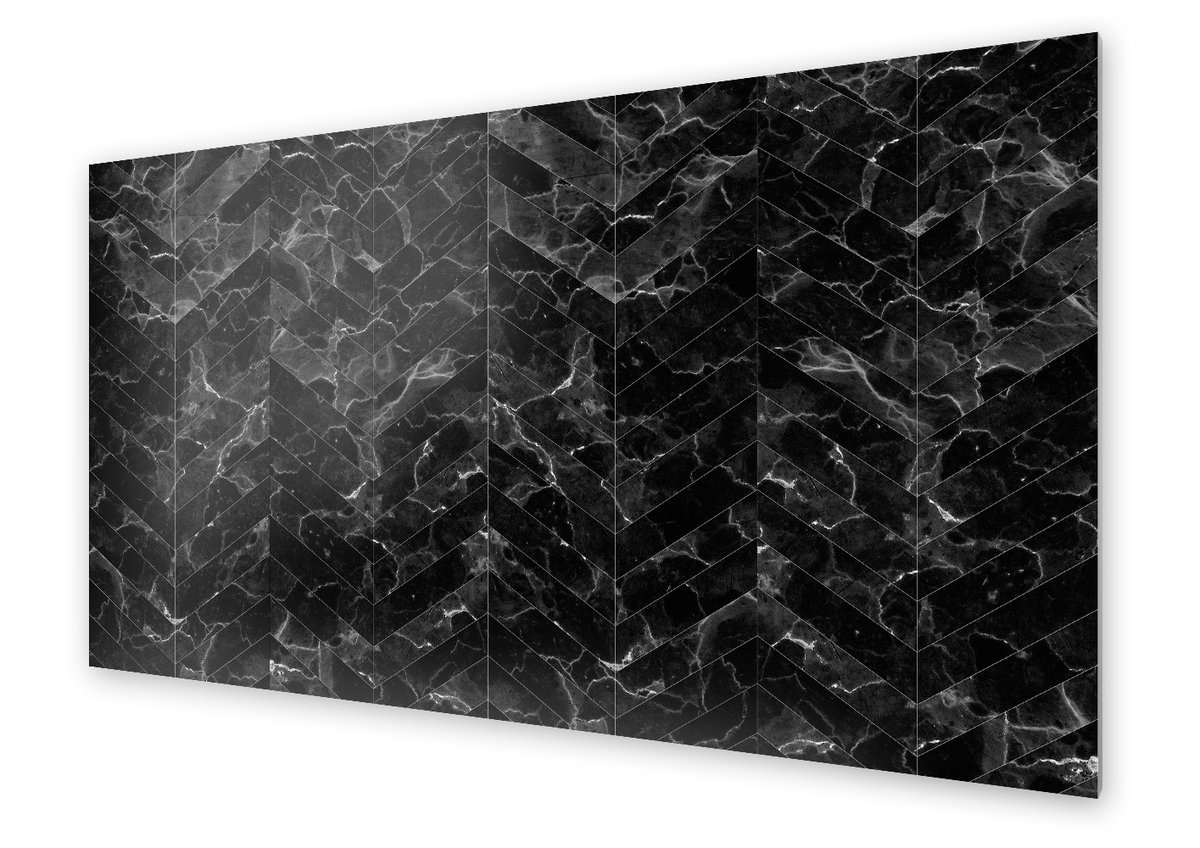 Panel kuchenny HOMEPRINT Czarna mozaika marmurowa 100x50 cm