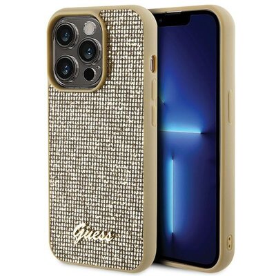 Etui GUESS Disco Metal Script do Apple iPhone 15 Pro Złoty