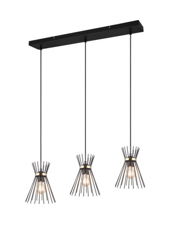 Rod lampa wisząca 3xE14 czarna/złota R31533080