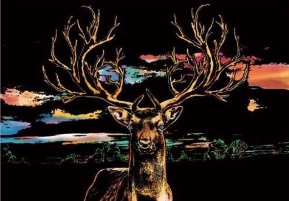 MAGICZNA ZDRAPKA - JELEń 40,5X28,5CM