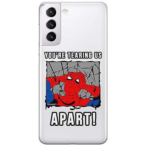 ERT GROUP etui na telefon Samsung S21, case oryginalny i oficjalnie licencjonowany przez Marvel, wzór Spider Man 035, optymalnie dopasowane, plecki z TPU częściowo przeźroczyste