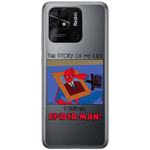ERT GROUP etui na telefon Xiaomi REDMI 10C, case oryginalny i oficjalnie licencjonowany przez Marvel, wzór Spider Man 036, optymalnie dopasowane, plecki z TPU częściowo przeźroczyste