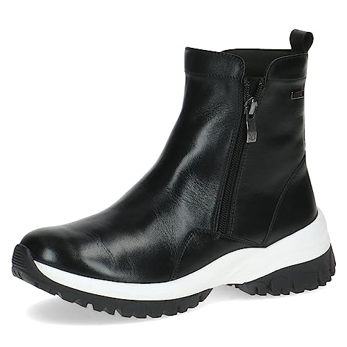 Caprice Damskie botki 9-26204-41, płaskie sznurowane, Czarna papka, 41 EU