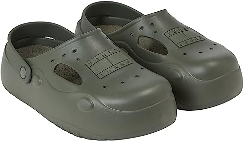Tommy Hilfiger Męskie klapki TJM Freedom Mule z ciepłą podszewką, Cynowa zieleń, 42 EU