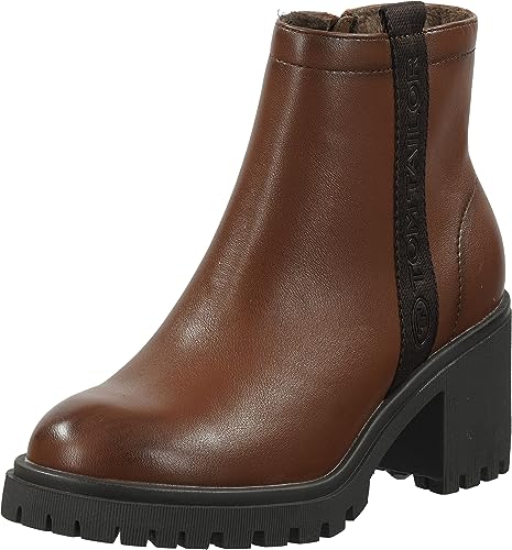 TOM TAILOR Damskie 6390440005 botki, brązowe, 42 EU, brązowy, 42 EU