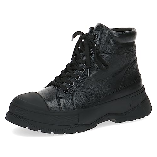 Caprice Damskie 9-26200-41 botki sznurowane z obcasem, Czarna papka, 37 EU