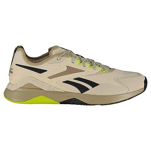 Reebok Męskie tenisówki Nanoflex Adventure Tr 2, Stucco/Boulder, beżowe F23, Core Black, 5,5 UK, Stucco Boulder Beżowy F23 Core Czarny, 38.5 EU
