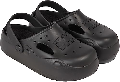 Tommy Hilfiger Męskie klapki TJM Freedom Mule z ciepłą podszewką, Czarny, 46 EU