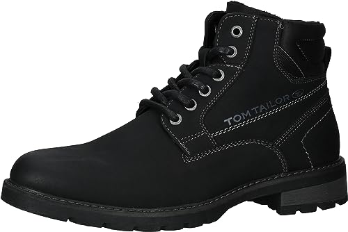 TOM TAILOR Męskie 4280150003 modne kozaki, czarny, 44 EU