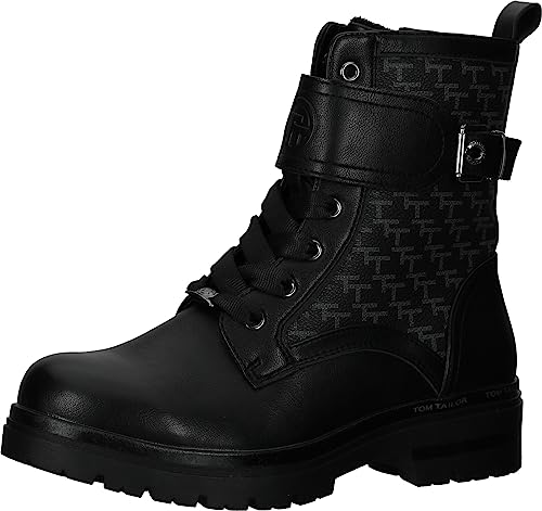 TOM TAILOR Damskie 4290050020 modne kozaki, czarny, 41 EU
