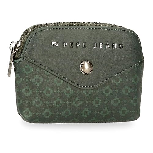 Pepe Jeans Bethany Portfel Zielony 12x8x2 cms Skóra syntetyczna, Zielony, Talla única, portmonetka