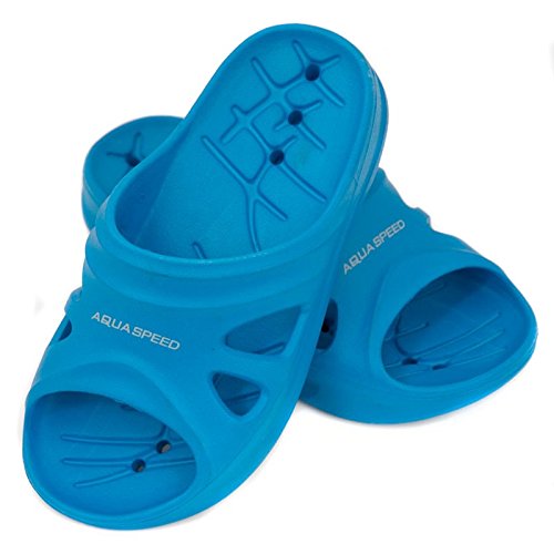 Aqua Speed klapek basenowych dla dorosłych i dzieci basen buty Podeszwa antypoślizgowa bardzo lekki # AS Florida, kolor: niebieski, rozmiar: 30 5908217660039