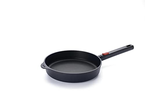 Woll Diamond QXR Eco Logic patelnia żeliwna, indukcyjna, Ø 24 cm, wysokość 5 cm, ze zdejmowanym trzonkiem – nadaje się do wszystkich rodzajów kuchenek, nie zawiera PFAS, aluminium, odporna na