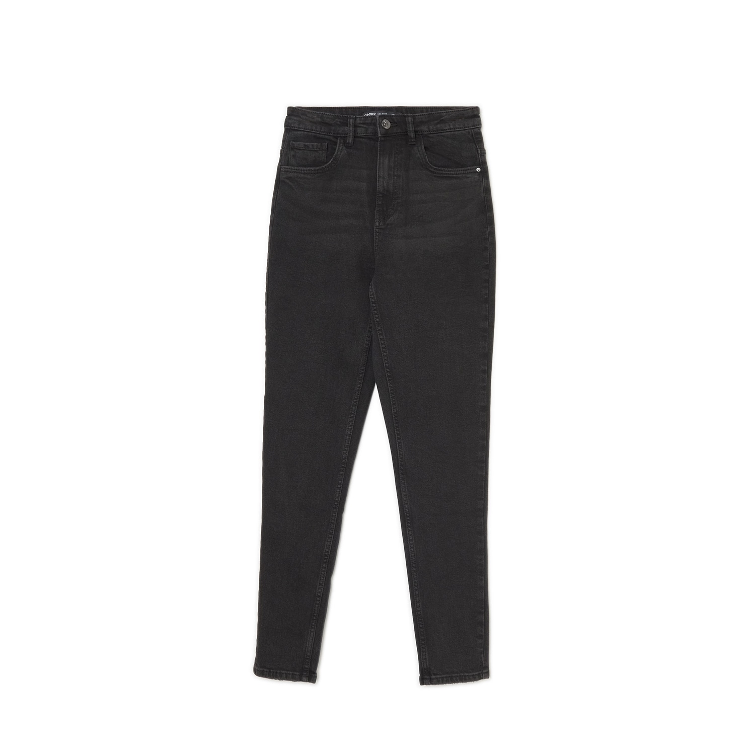 Cropp - Czarne jeansy mom slim TALL - Czarny