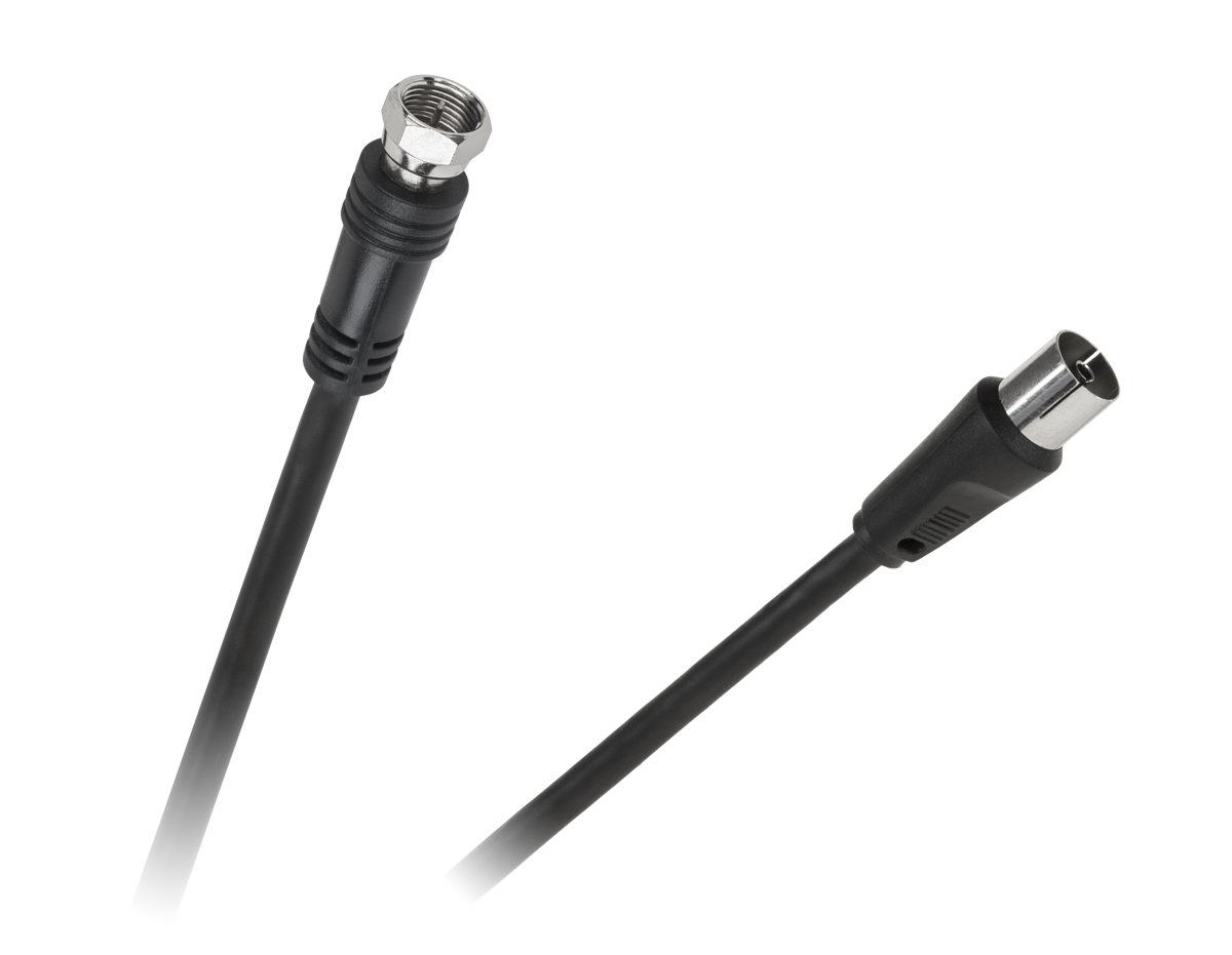 Kabel antenowy wtyk tv na wtyk F(sat)-1,8m