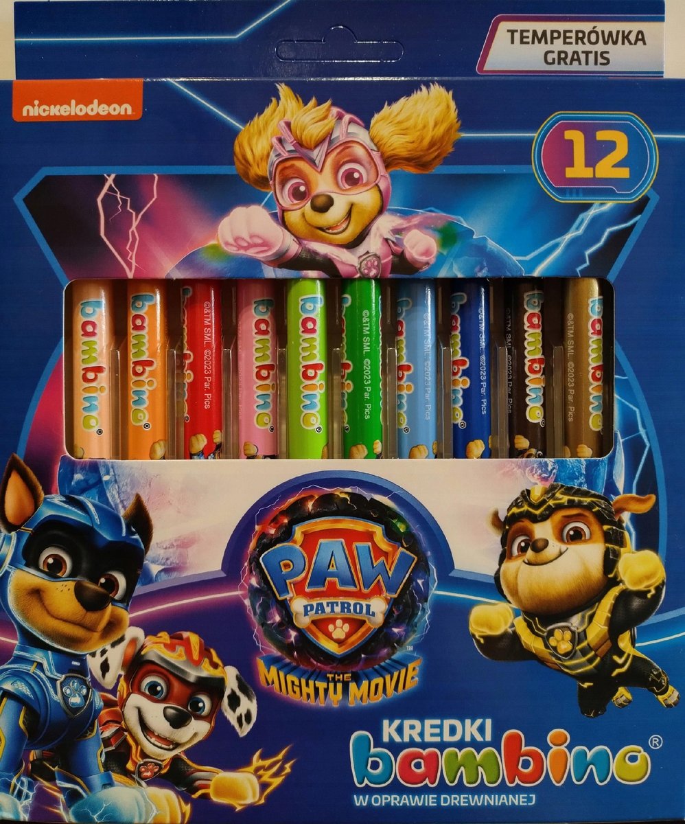 KREDKI GRUBE BAMBINO 12 SZT. PSI PATROL + TEMP.