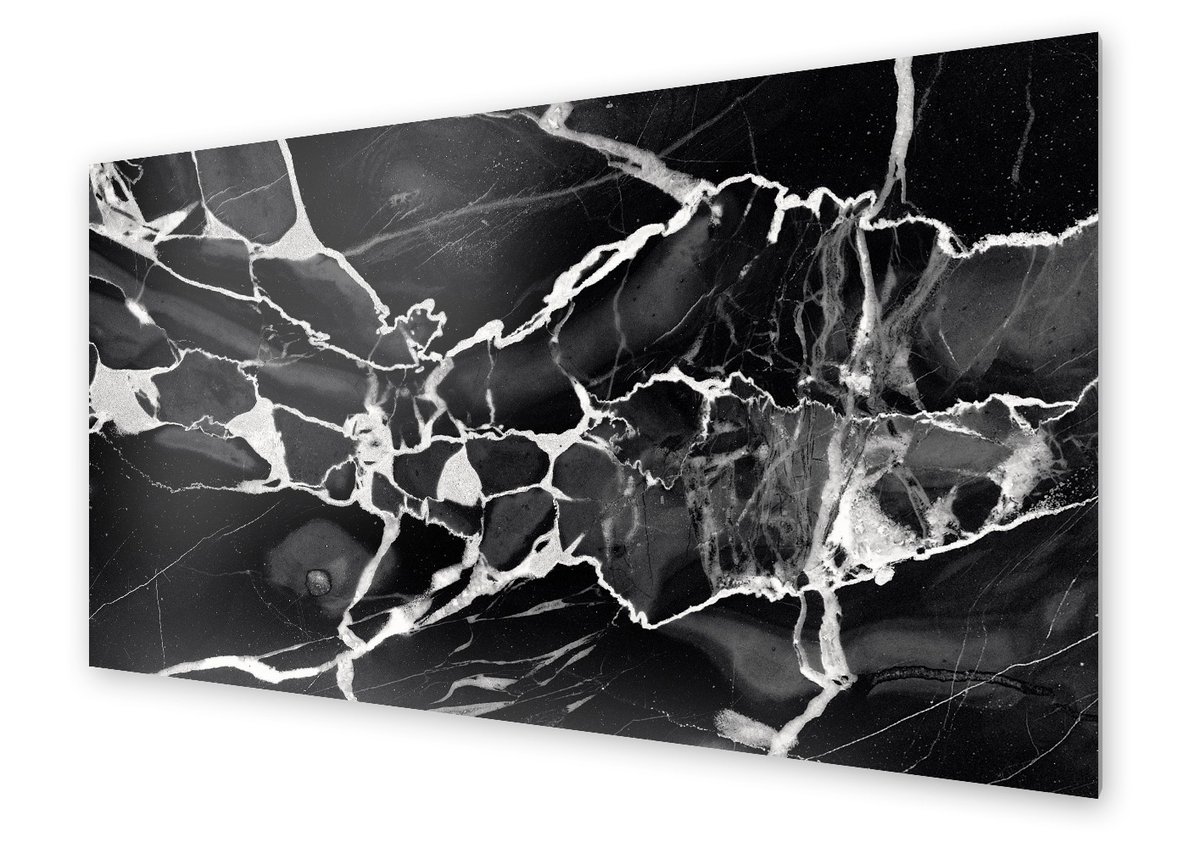 Panel kuchenny HOMEPRINT Nowoczesny czarny marmur 125x50 cm