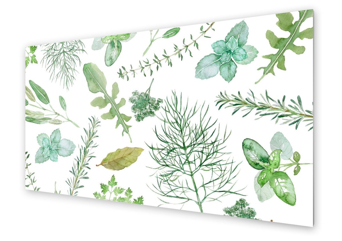 Panel kuchenny HOMEPRINT Akwarela, zioła 100x50 cm