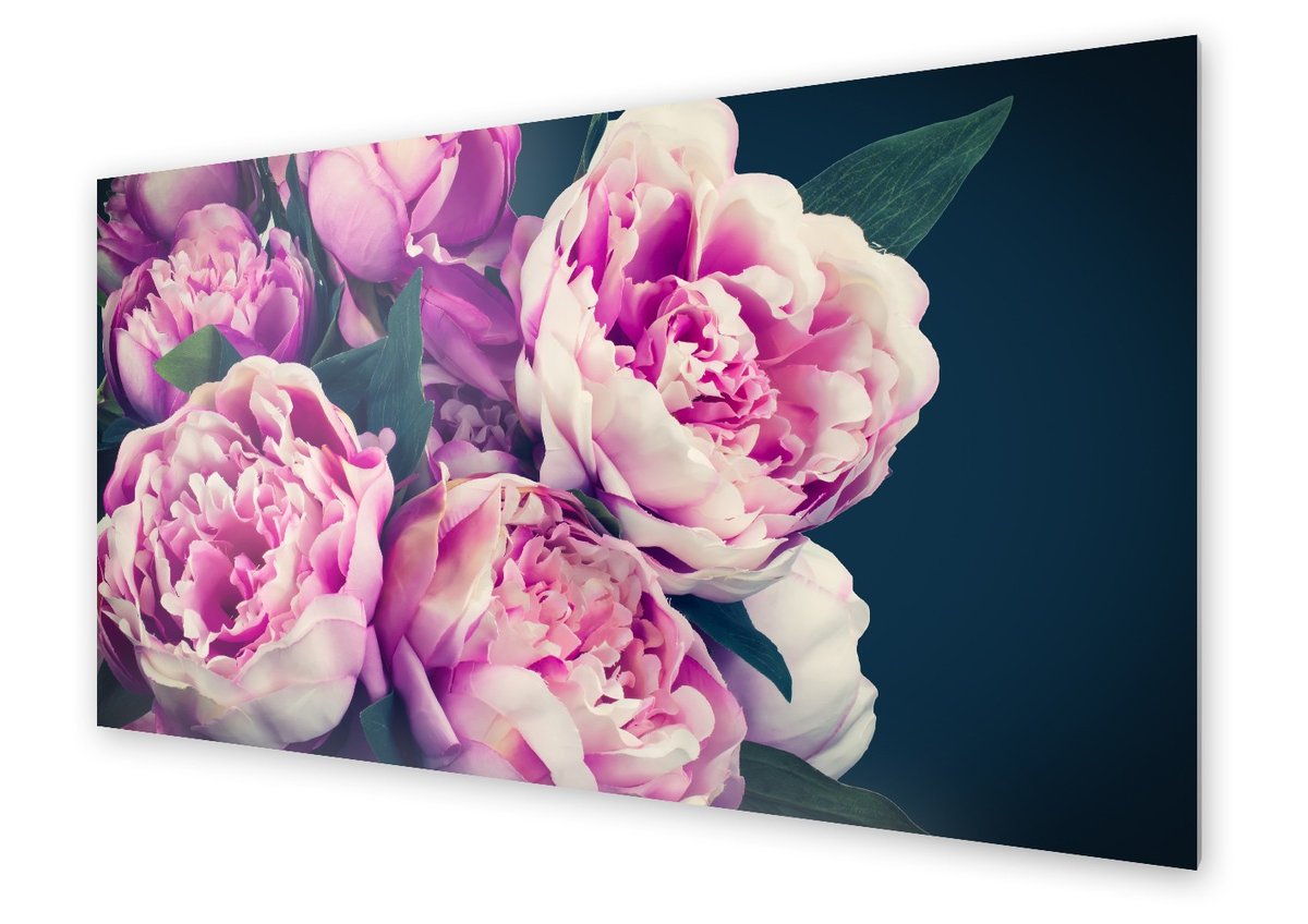 Panel kuchenny HOMEPRINT Różowe piwonie 140x70 cm