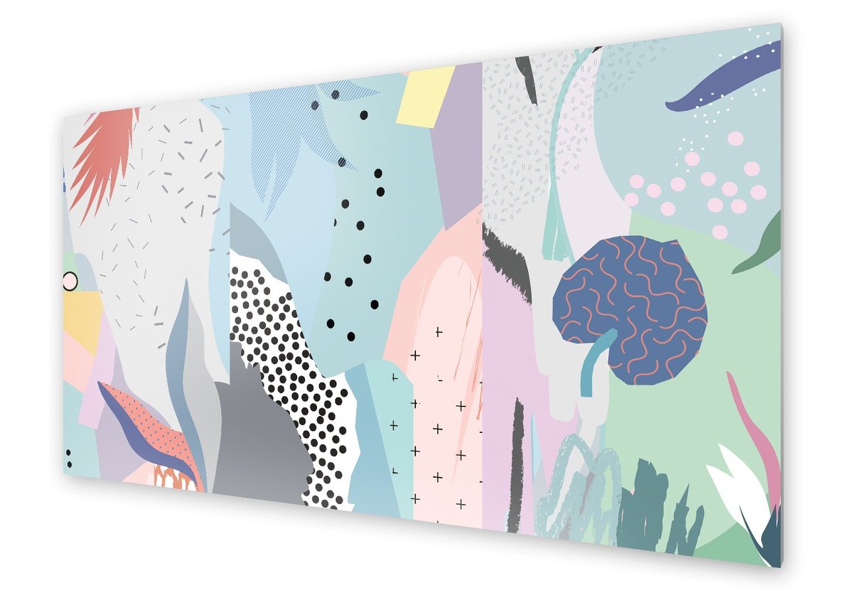 Panel kuchenny HOMEPRINT Pastelowa ilustracja 100x50 cm