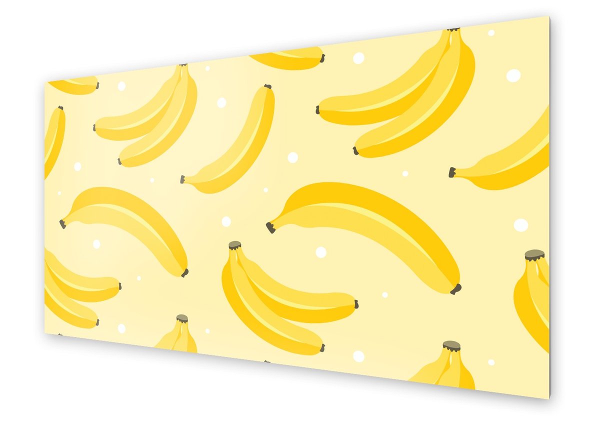Panel kuchenny HOMEPRINT Banany na żółtym tle 100x50 cm