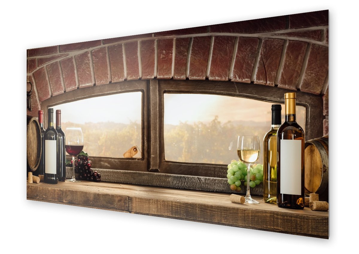 Panel kuchenny HOMEPRINT Rustykalna piwnica z winami 100x50 cm