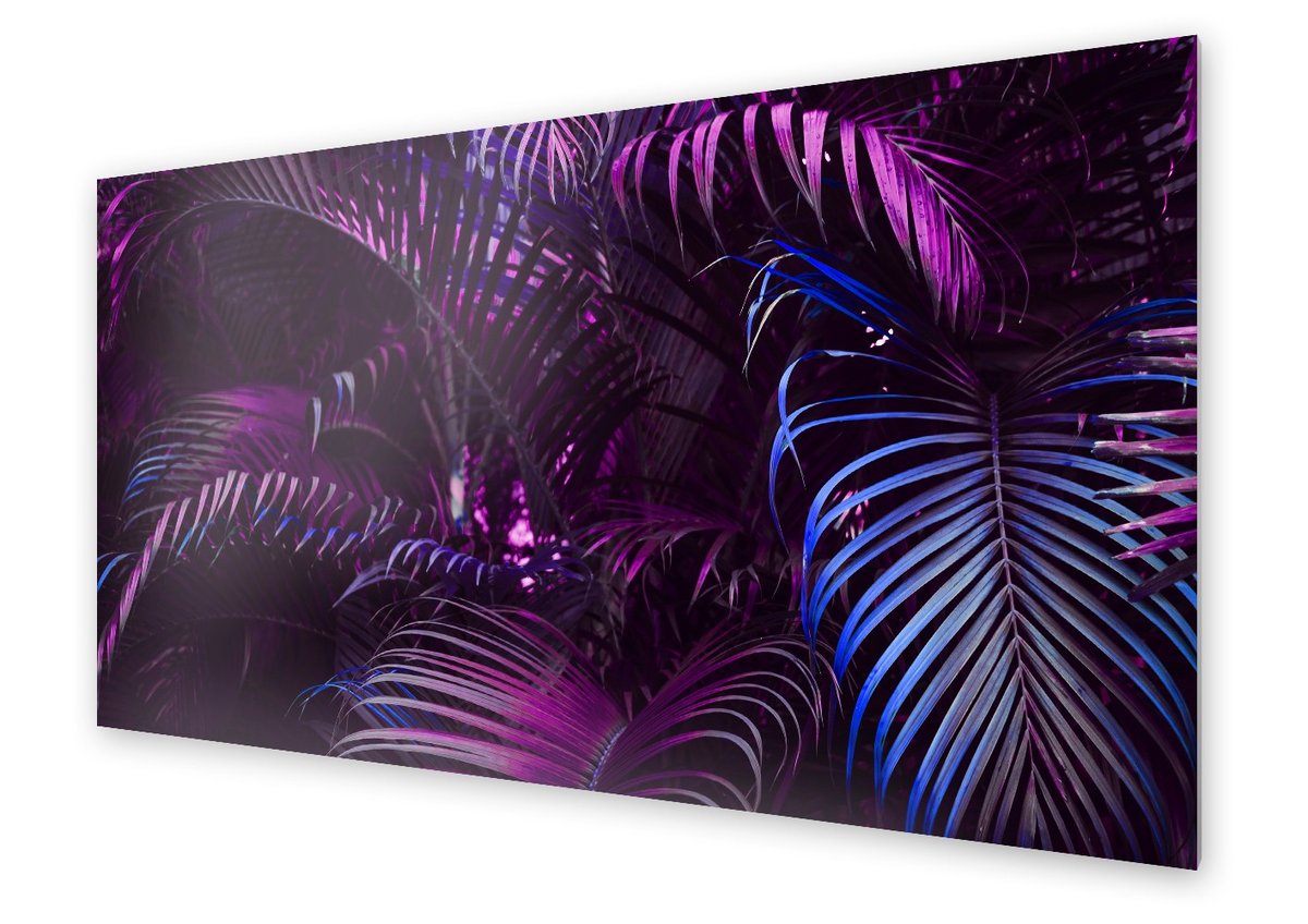 Panel kuchenny HOMEPRINT Fioletowe liście palmy 100x50 cm