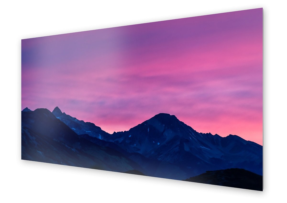 Panel kuchenny HOMEPRINT Góry na tle różowego nieba 125x50 cm