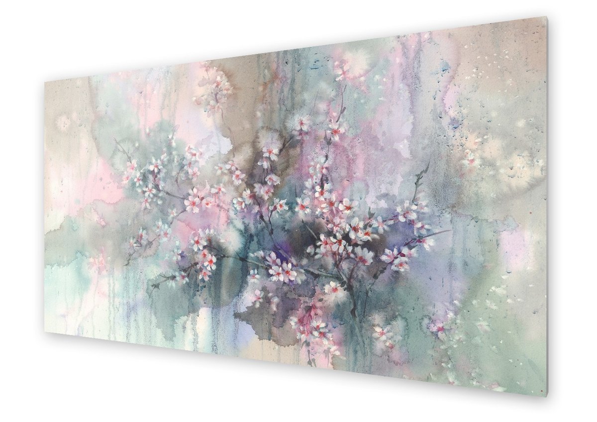 Panel kuchenny HOMEPRINT Gałąź kwiatów 125x50 cm