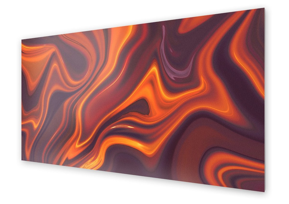 Panel kuchenny HOMEPRINT Pomarańczowy płynny marmur 140x70 cm