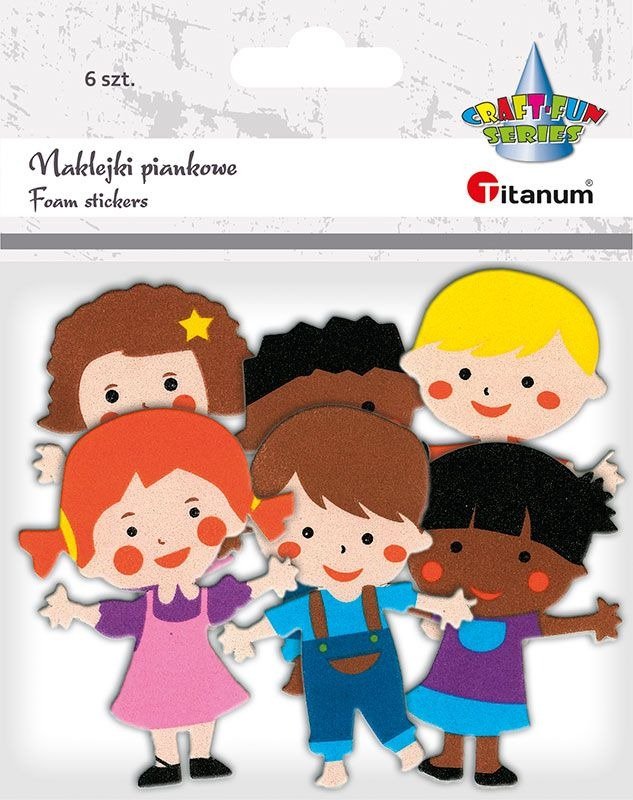 Naklejki piankowe dzieci mix 6szt