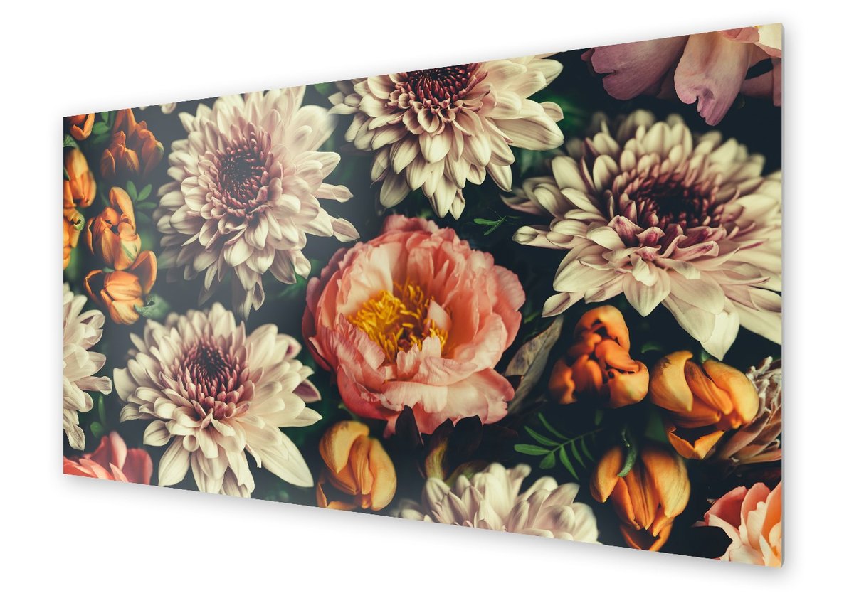Panel kuchenny HOMEPRINT Piękne kwiaty ogrodowe 100x50 cm