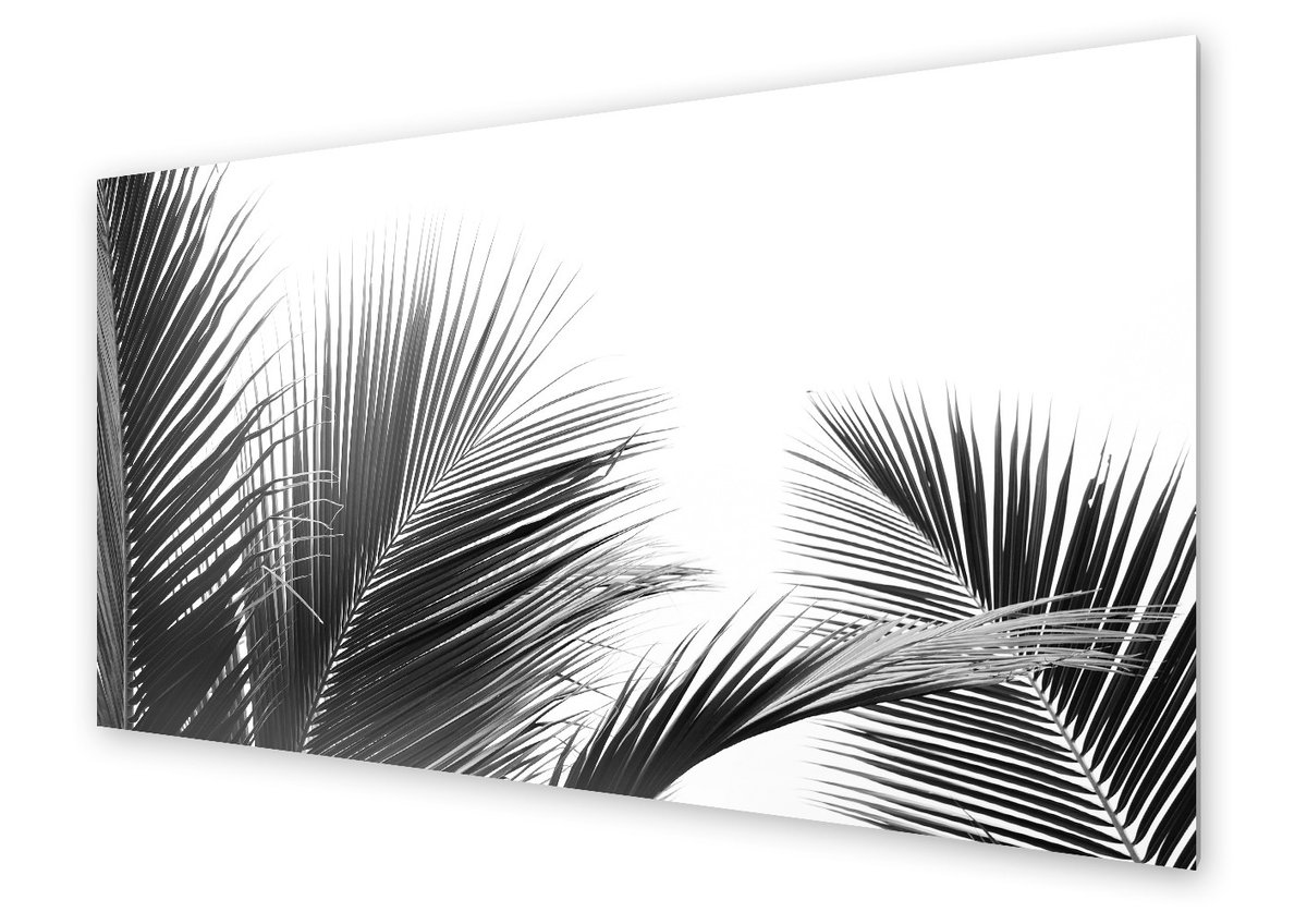 Panel kuchenny HOMEPRINT Liście palmy na jasnym tle 125x50 cm