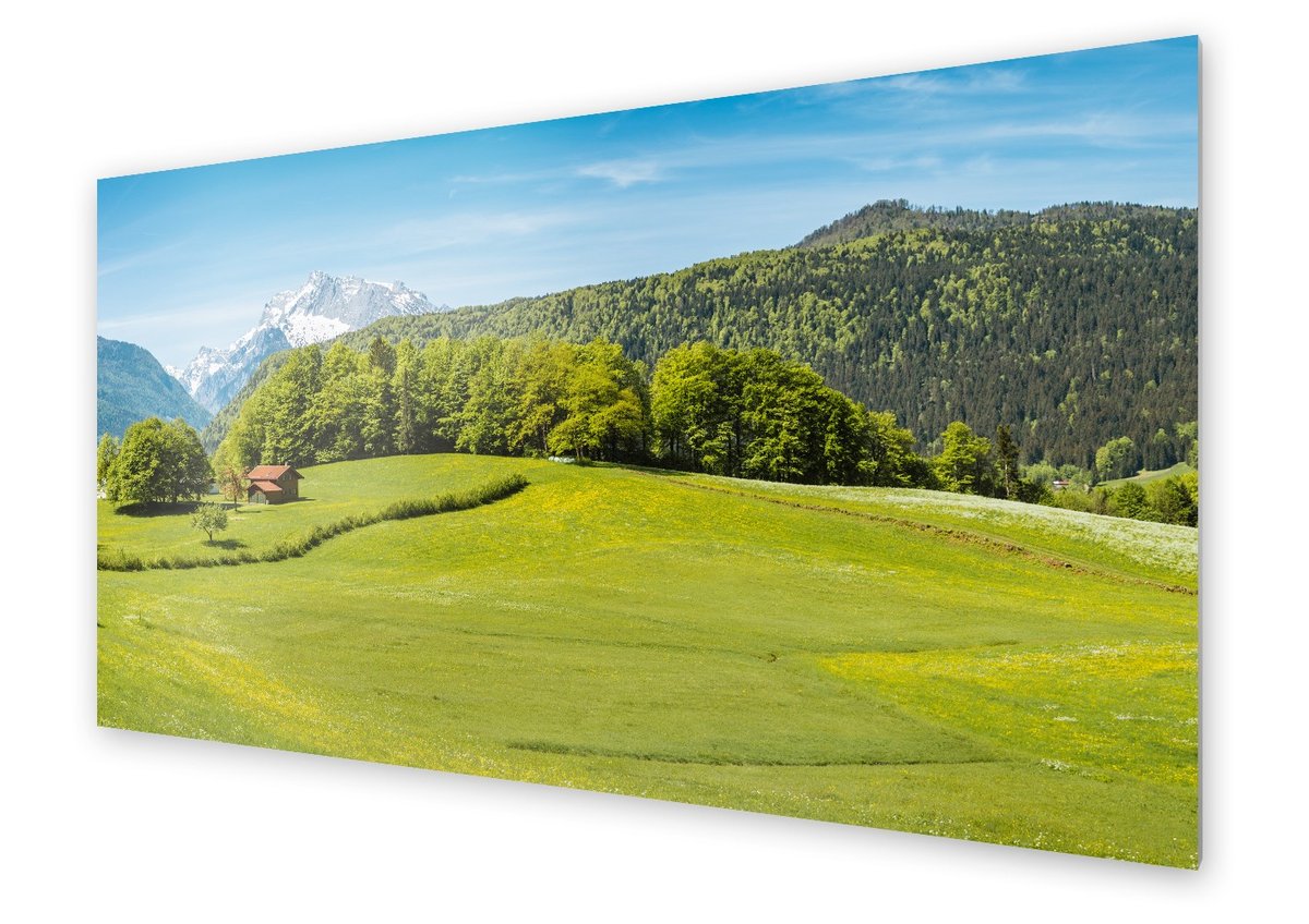 Panel kuchenny HOMEPRINT Wiosenny krajobraz w Alpach 100x50 cm