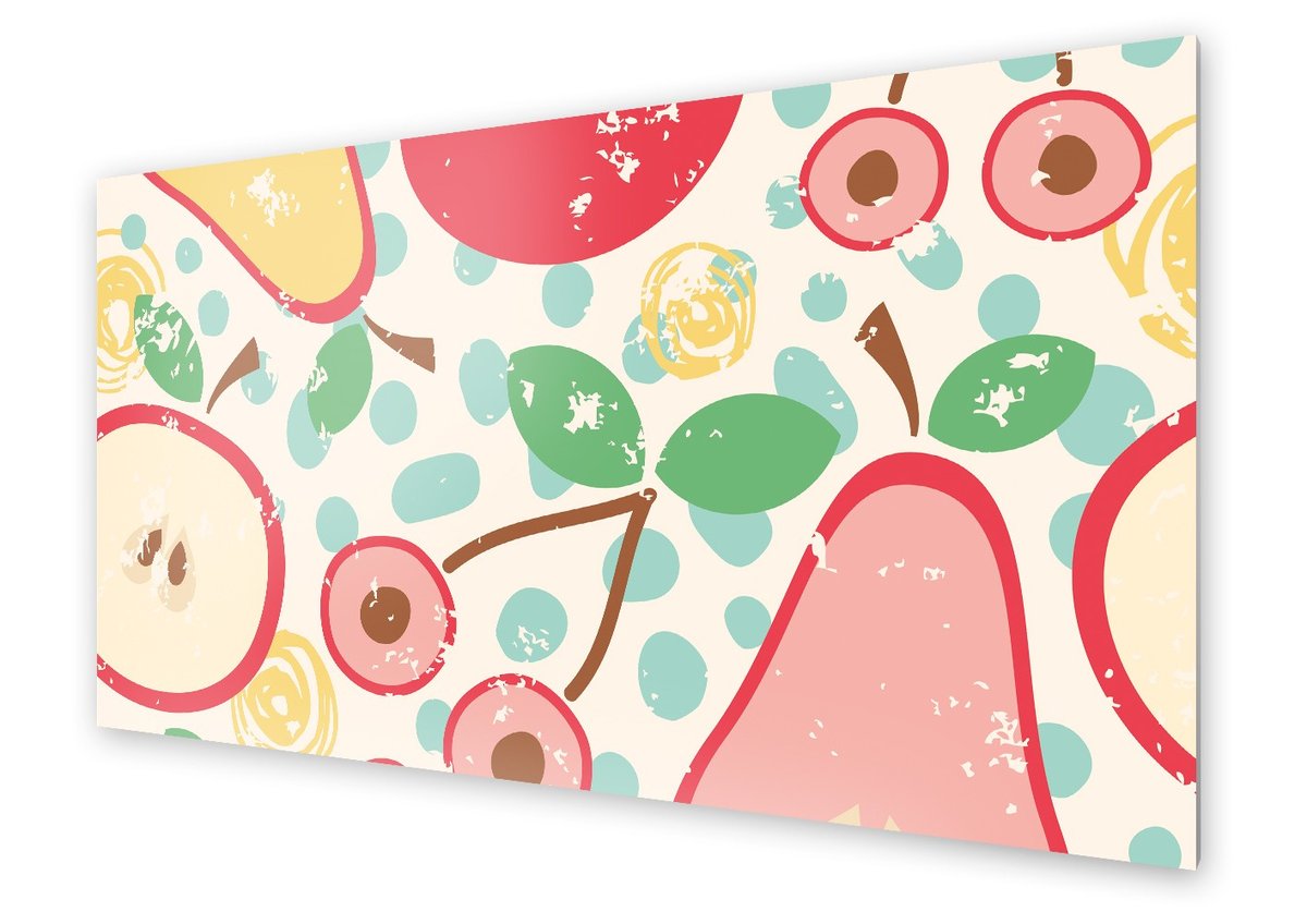 Panel kuchenny HOMEPRINT Owoce w stylu retro 100x50 cm