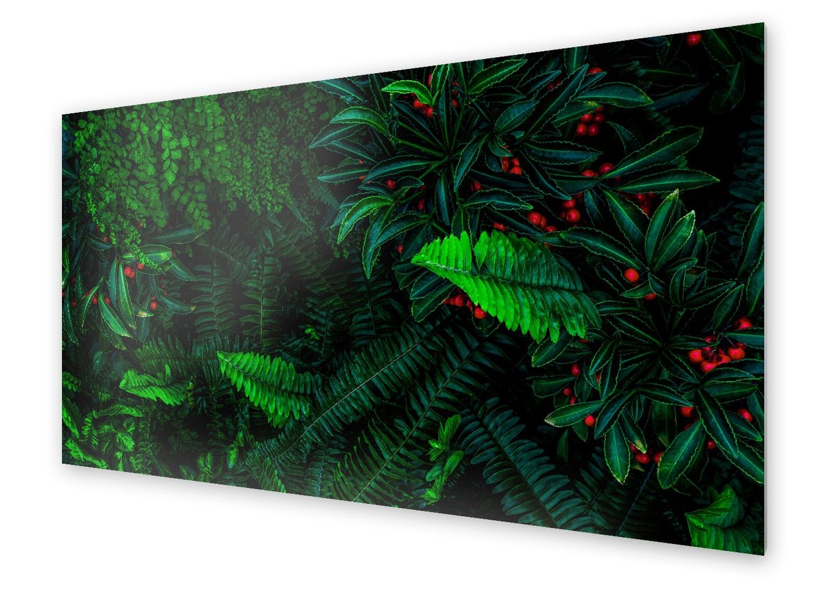 Panel kuchenny HOMEPRINT Czerwone owoce wśród liści 100x50 cm