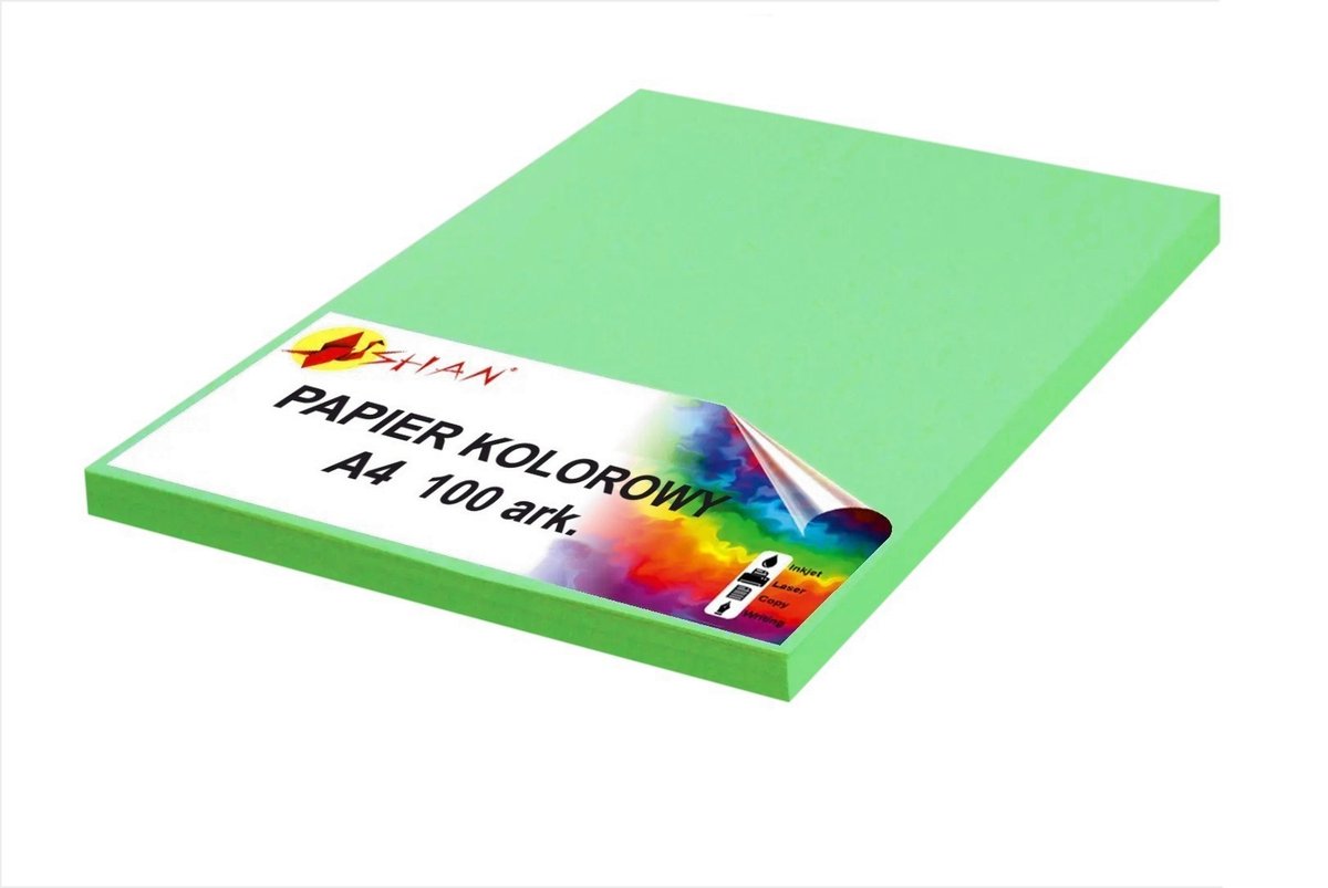 Papier kolorowy A4 100g zielony seledynowy 100 arkuszy