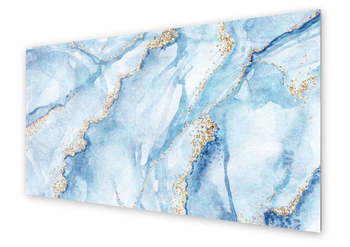 Panel kuchenny HOMEPRINT Biało niebieski marmur 140x70 cm