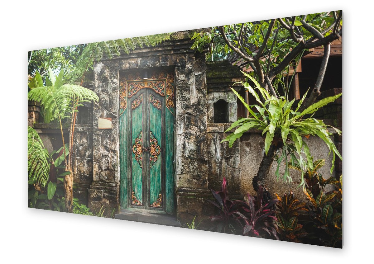 Panel kuchenny HOMEPRINT Tradycyjne balijskie drzwi 100x50 cm