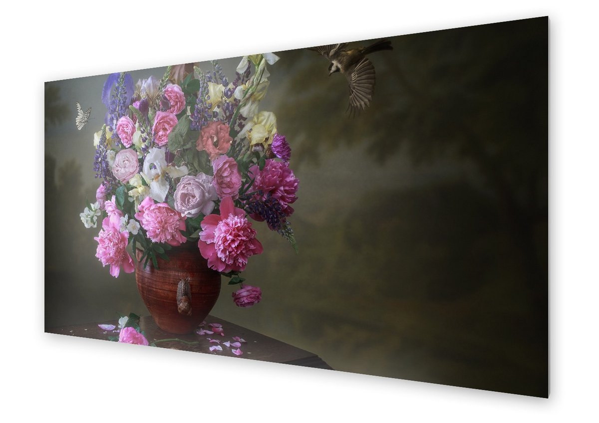 Panel kuchenny HOMEPRINT Bukiet w wazonie 120x60 cm