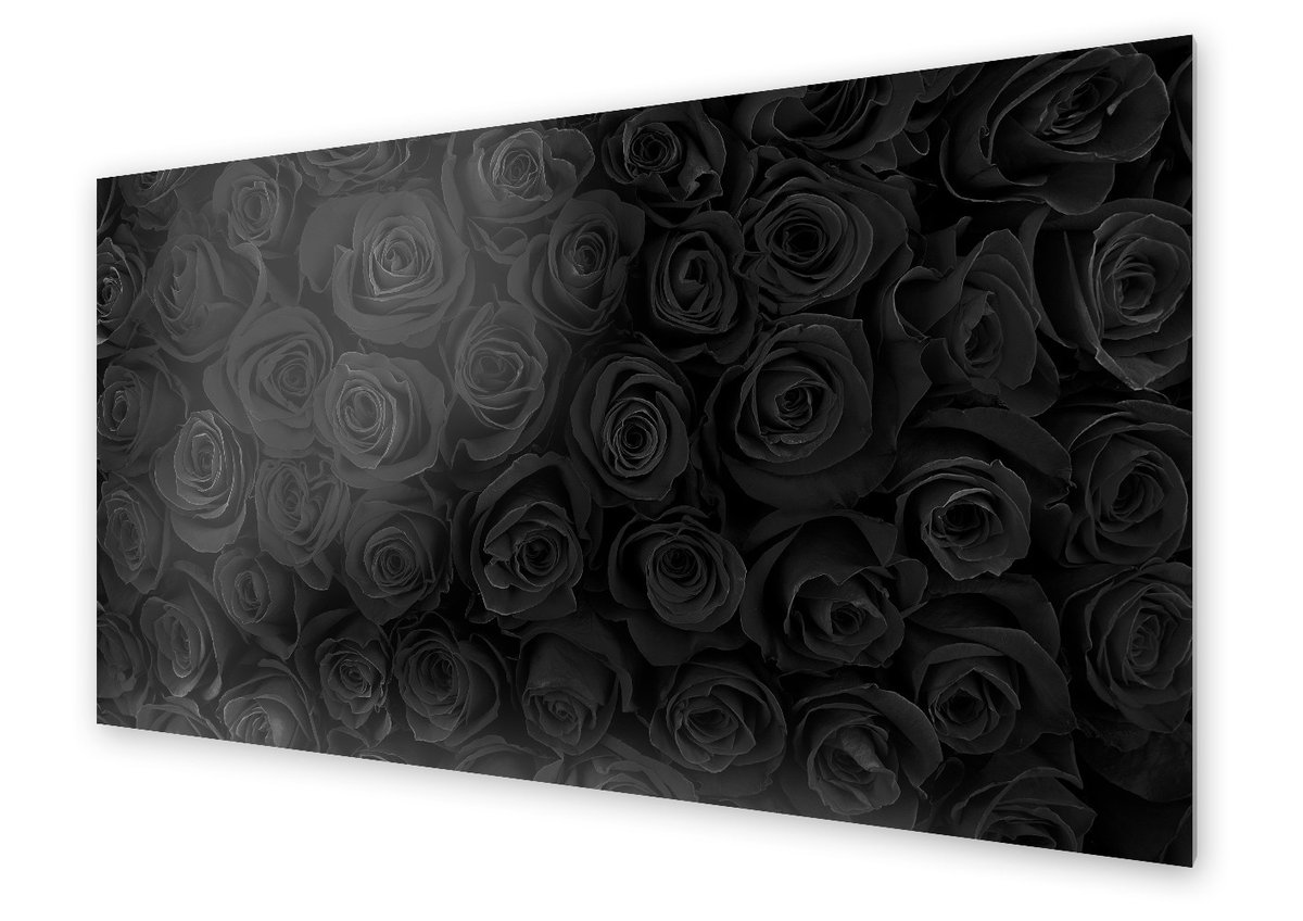 Panel kuchenny HOMEPRINT Czarne róże 125x50 cm