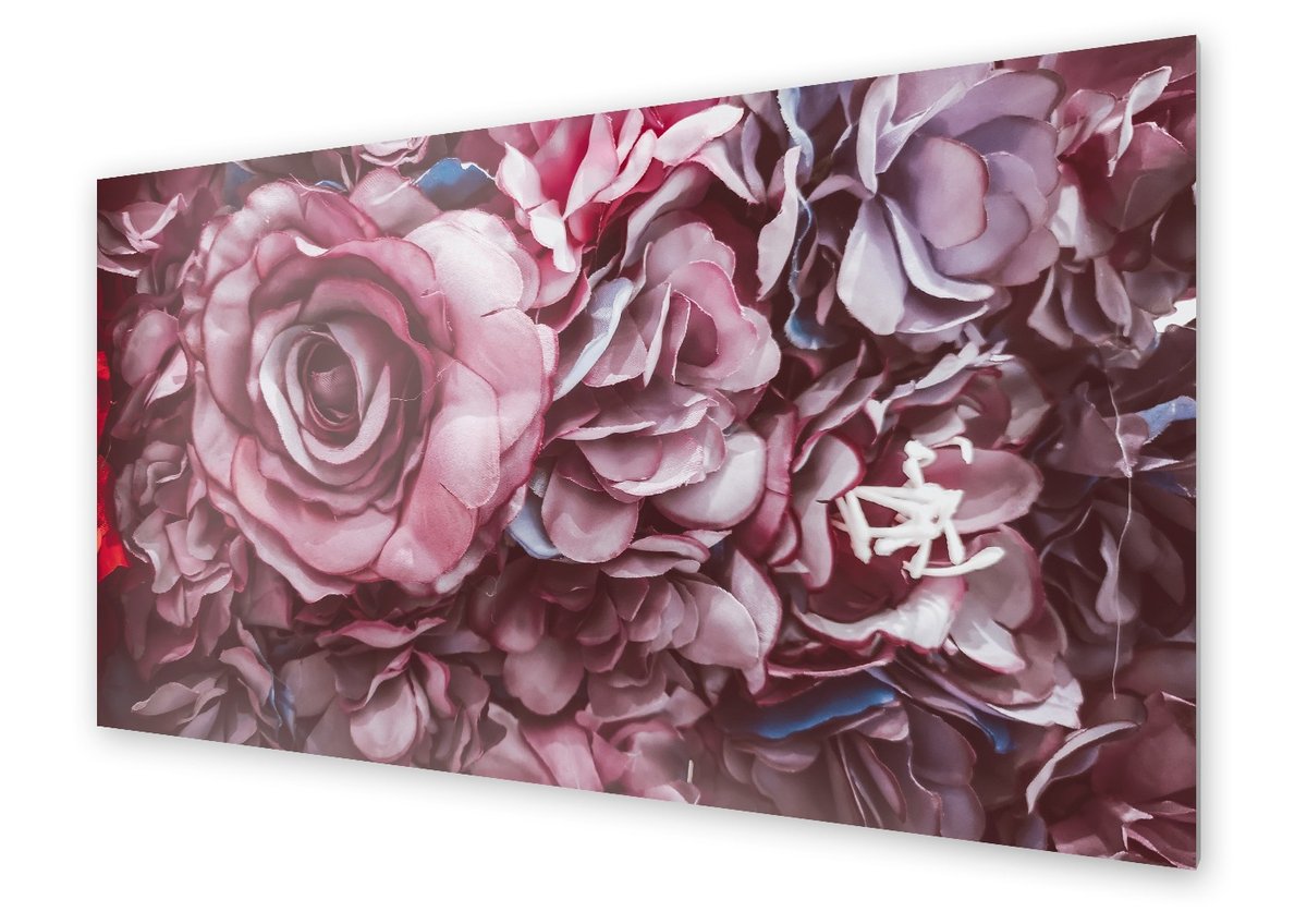 Panel kuchenny HOMEPRINT Ścianka ze sztucznych róż 125x50 cm