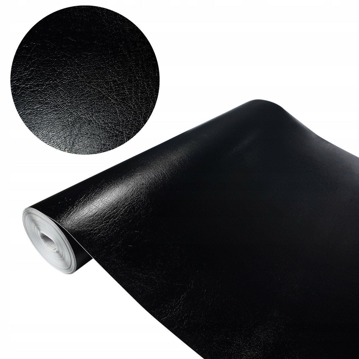 Samoprzylepna Okleina Meblowa Czarna Skóra Na Szafkę Regał Meble 90x1500